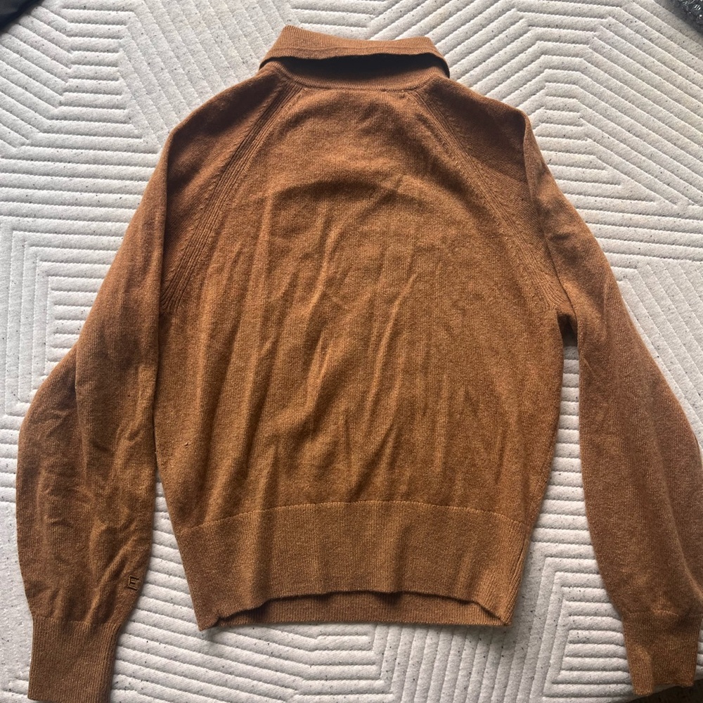 Everlane Cashmere Collared Sweater Pullover, brown, XS - Picture 6 of 7